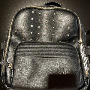 Black Studded Vegan Leather Backpack by RadRev